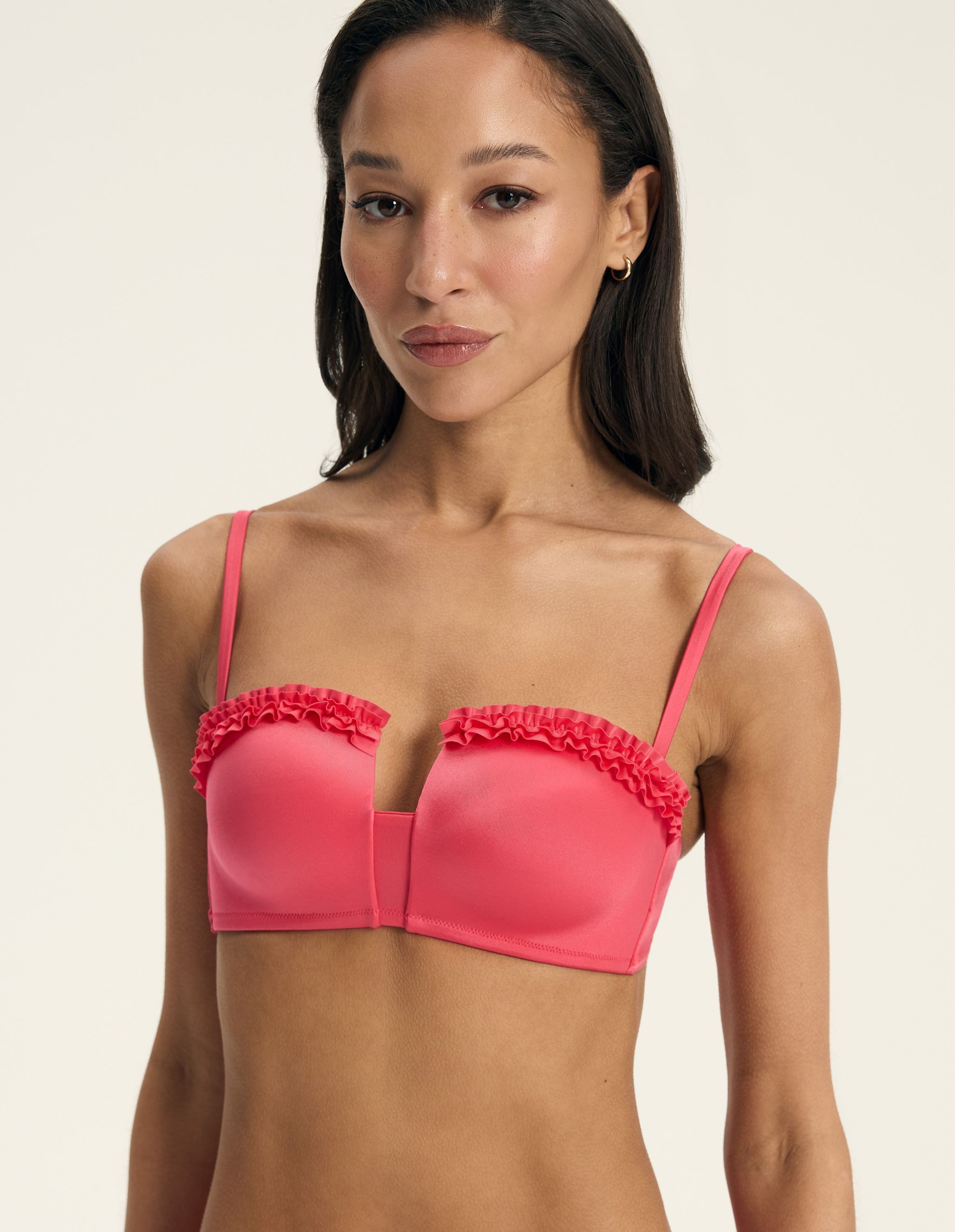 ESOTIQ Push-Up-Bikini Bikini Top Push up Godlike, geformte Cups, Rüschen