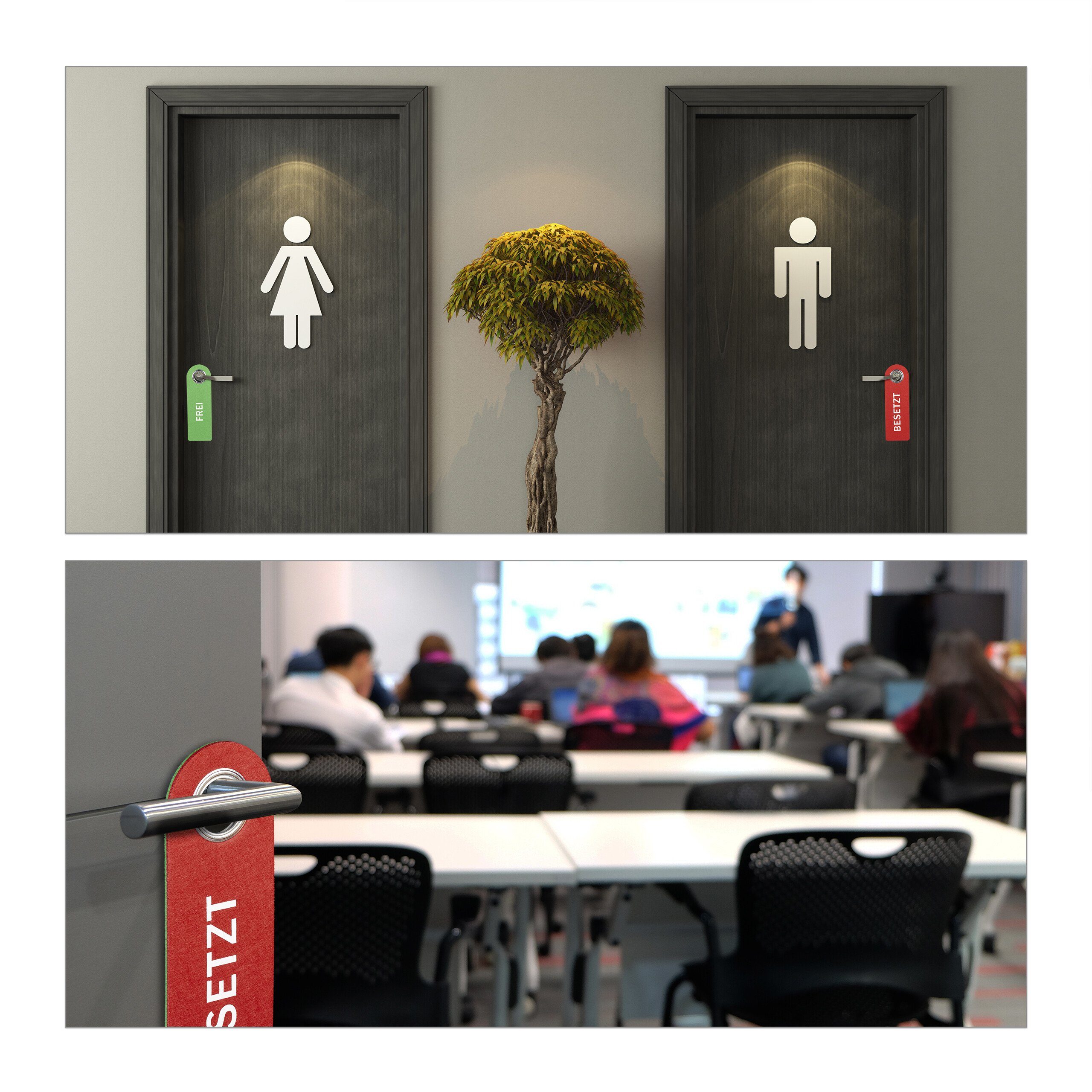 relaxdays Dekohänger Türschild Besetzt Frei 10er Set