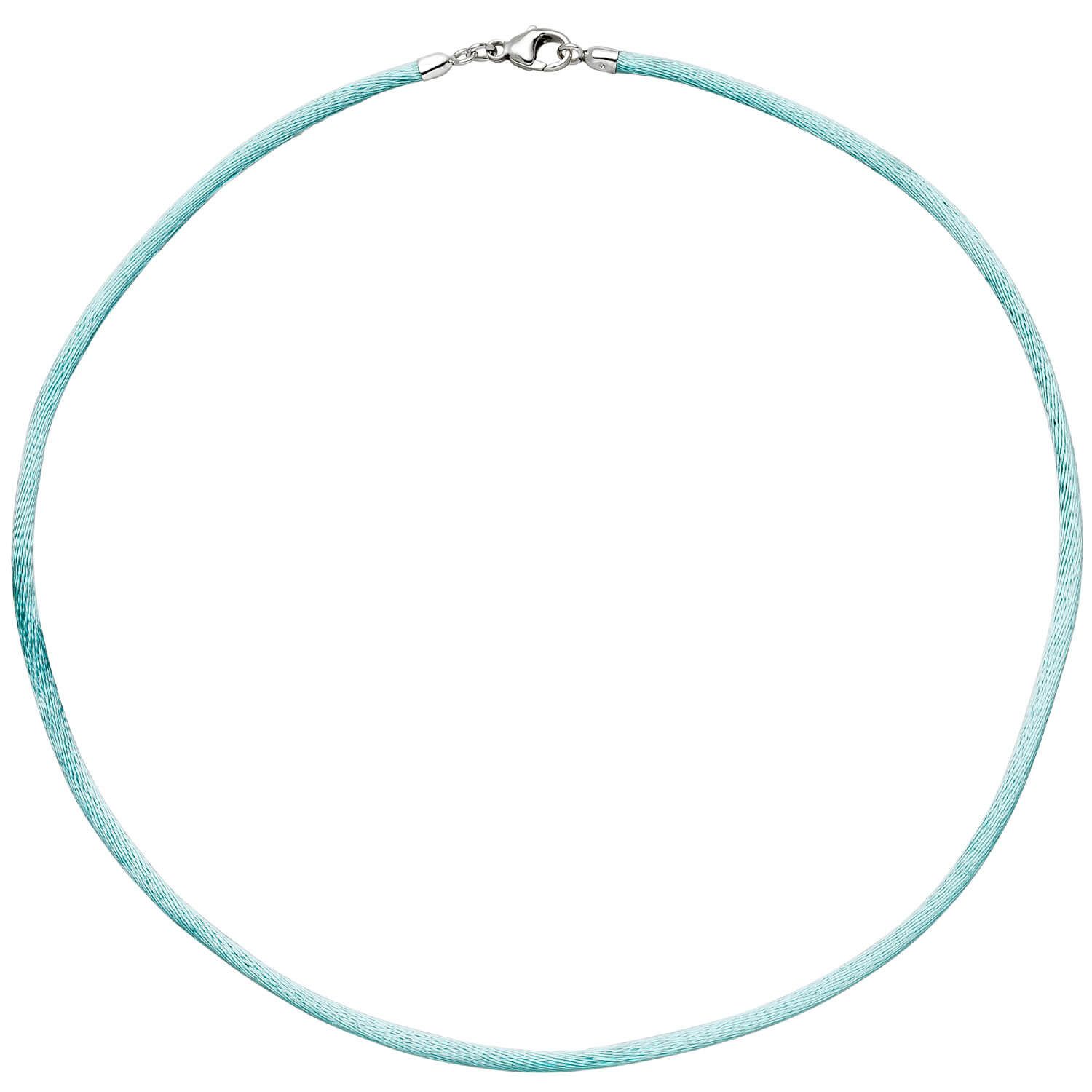 Schmuck Krone Silberkette 2,8mm Seidenband türkis, günstig online kaufen