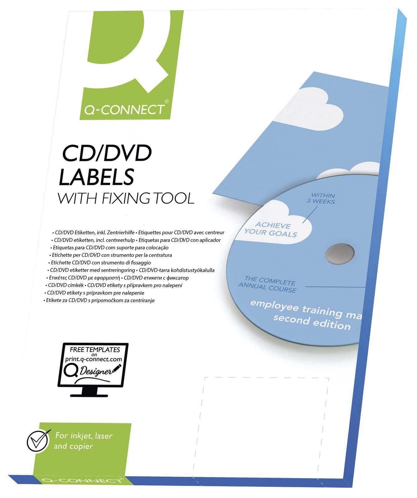 Q-Connect Etiketten Q-Connect® KF01579 CD-Etiketten - Classic Size, weiß, 50 Stück/25