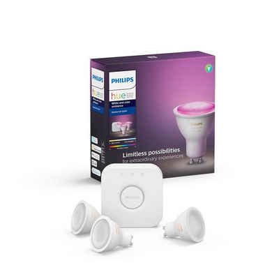 Philips Hue »White & Color Ambiance GU10 3er Starter Set 3x350lm Bluetooth« Smarte Lampe