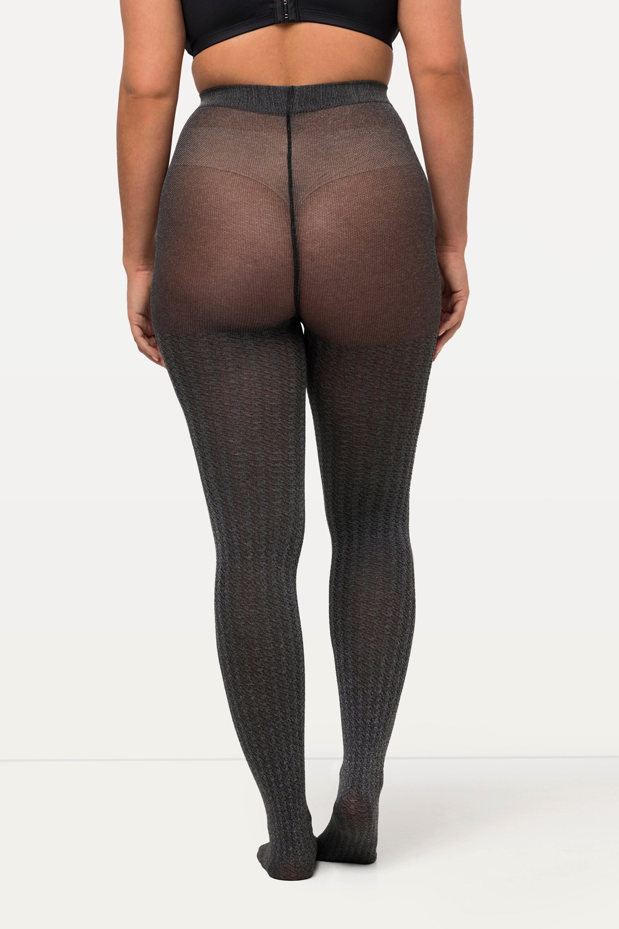 Ulla Popken Feinstrumpfhose Strumpfhose Hahnentrittmuster fein meliert