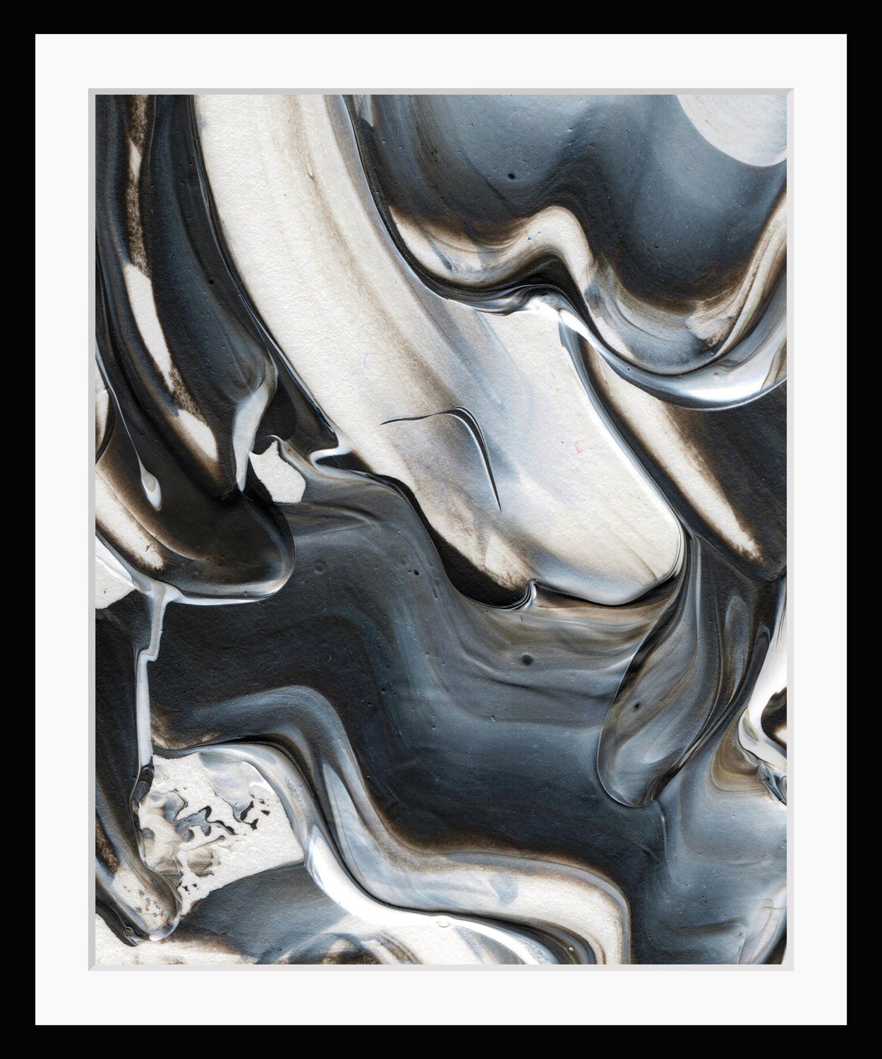 queence Bild Abstrakte Auqrellfarben, Abstrakt, Figuren, Gemälde, Kunst, HD Premium Poster-Druck inkl. Holzrahmen
