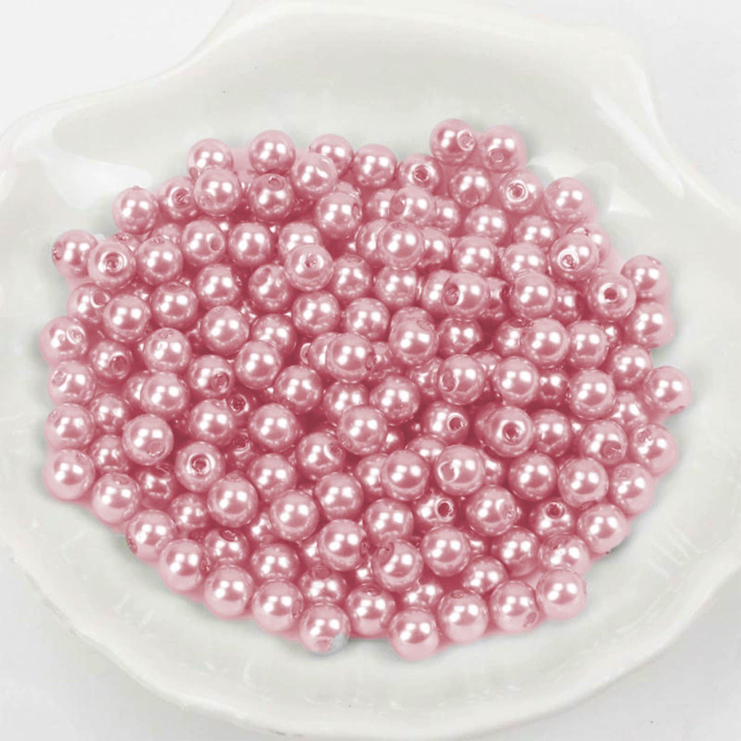 Kopper-24 Bastelperlen Wachsperlen ca. 200 Stück, 6mm, Rosa dunkel