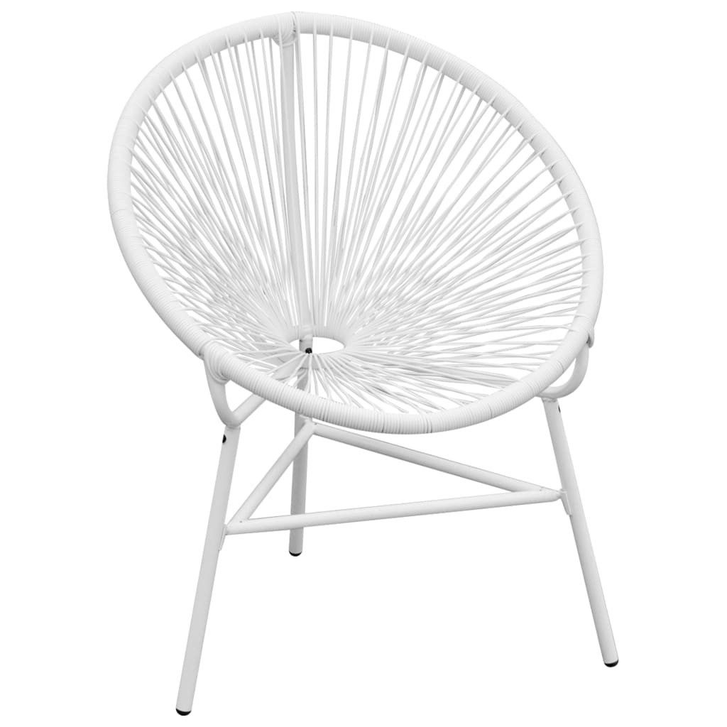 Gartenstuhl Garten-Mondstuhl Poly Rattan Weiß