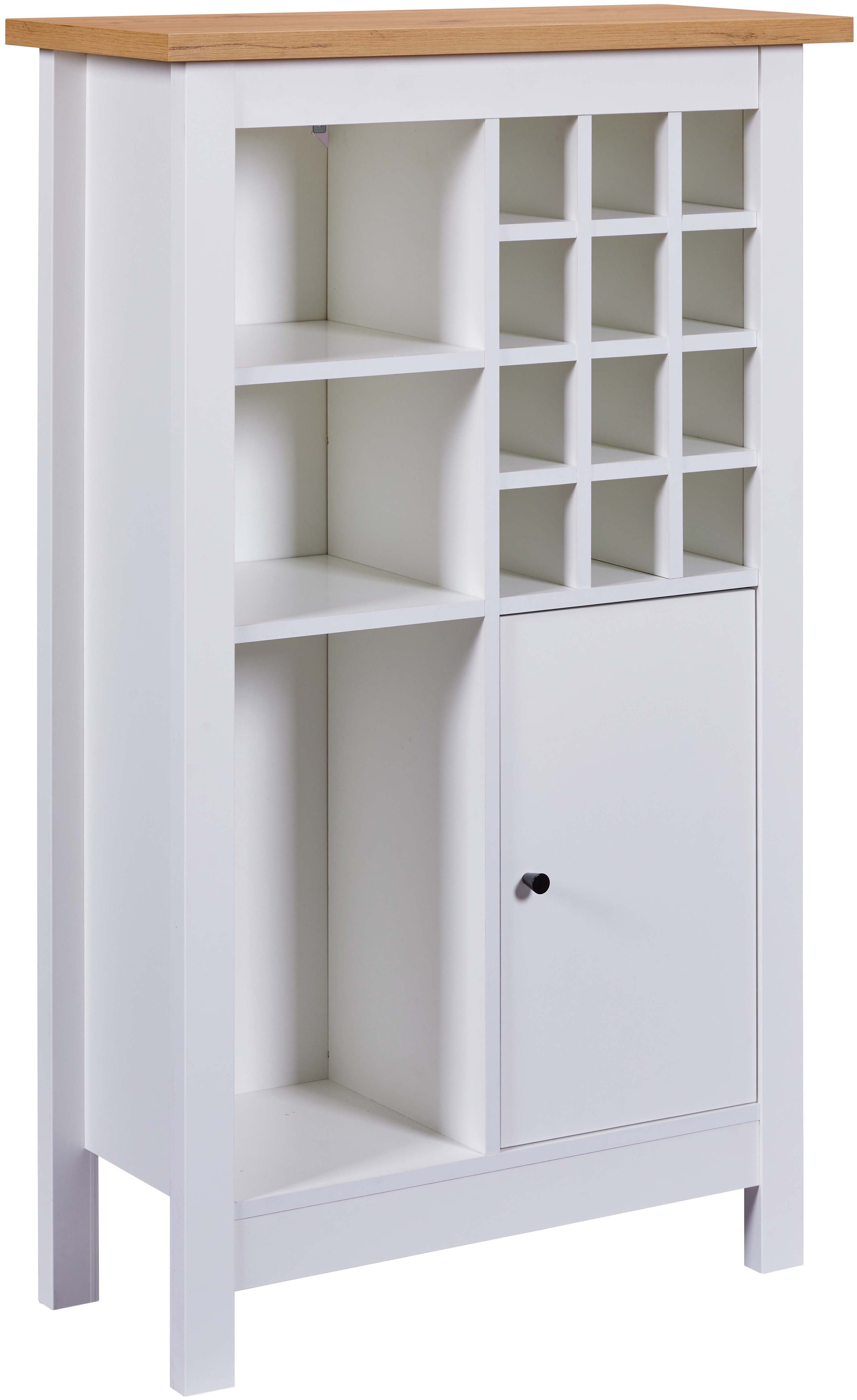 Inter Link Highboard Enoli, mit 12 Flaschenfächern & Stauraum, Hochschrank, modern (1 St), Hochkommode, Weinschrank, Weinregal, BxTxH: ca. 76,8 x 33 x 124,4 cm