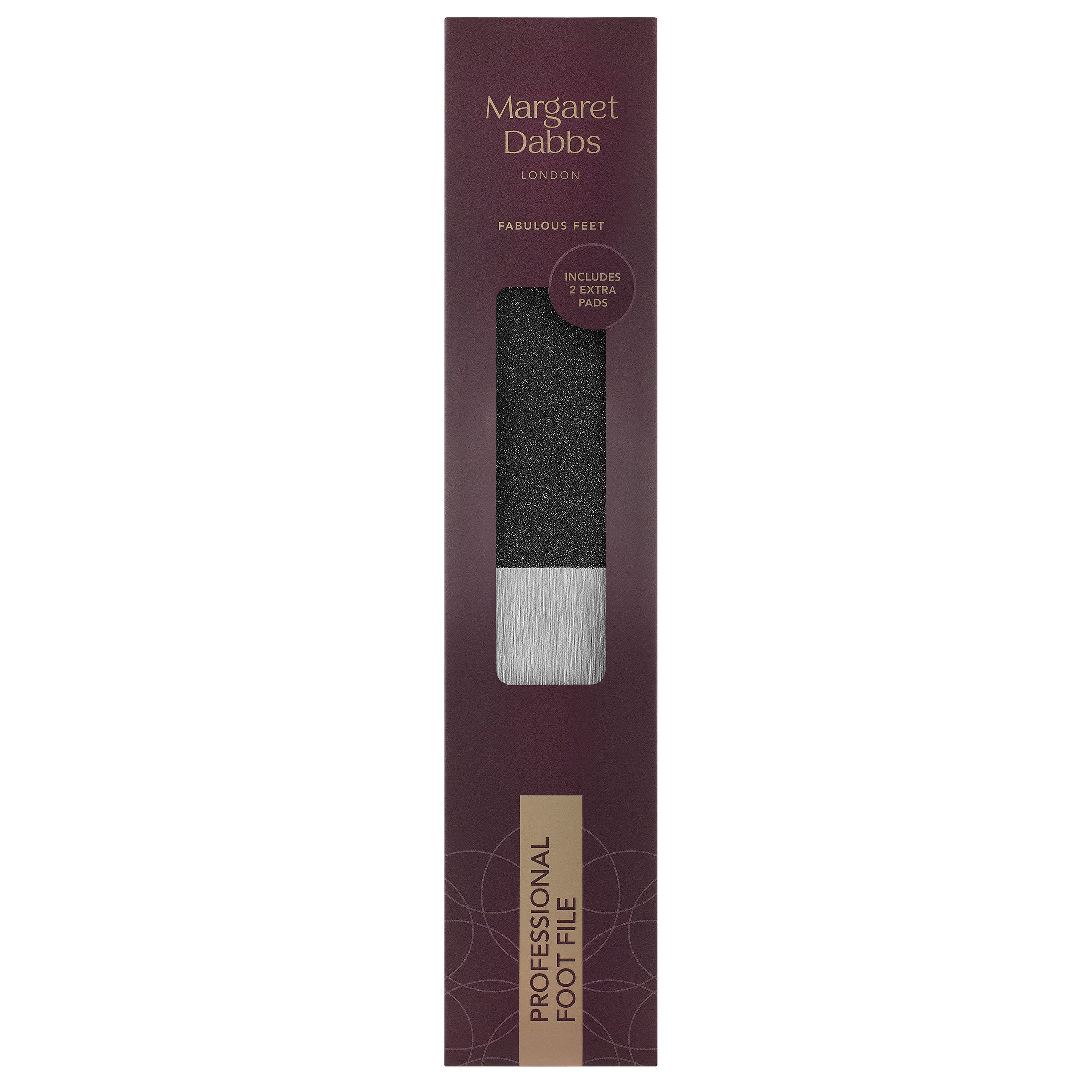Margaret Dabbs Glasnagelfeile Margaret Dabbs Fußfeile Professional Foot File, Fußfeile mit Profi-Anspruch und Ersatz-Pads zum Erneuern, langlebig und nachhaltig.