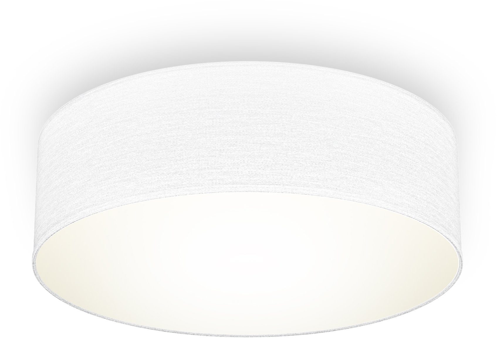 B.K.Licht Deckenleuchte, ohne Leuchtmittel, Deckenlampe, weiß, Textilschirm, E27 Wohnzimmer, Schlafzimmer