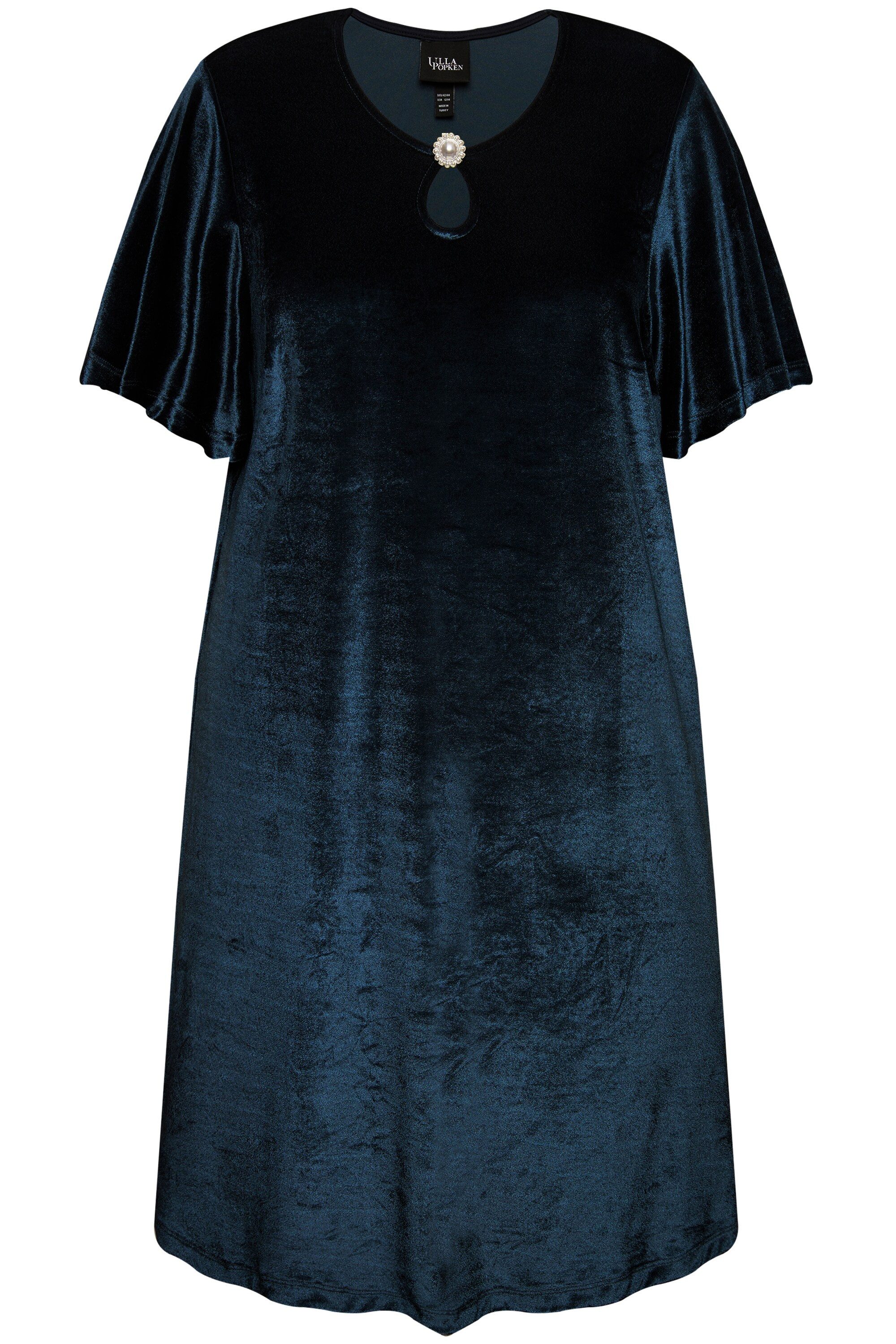 Ulla Popken Abendkleid Samtkleid A-Linie Keyhole günstig online kaufen