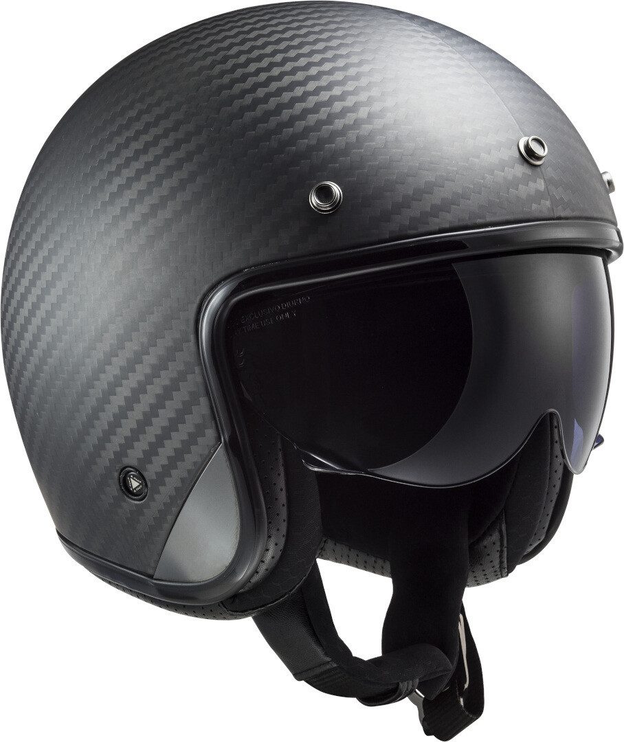 LS2 Motorradhelm OF601 Bob II Carbon Jethelm, Integriertes Sonnenvisier