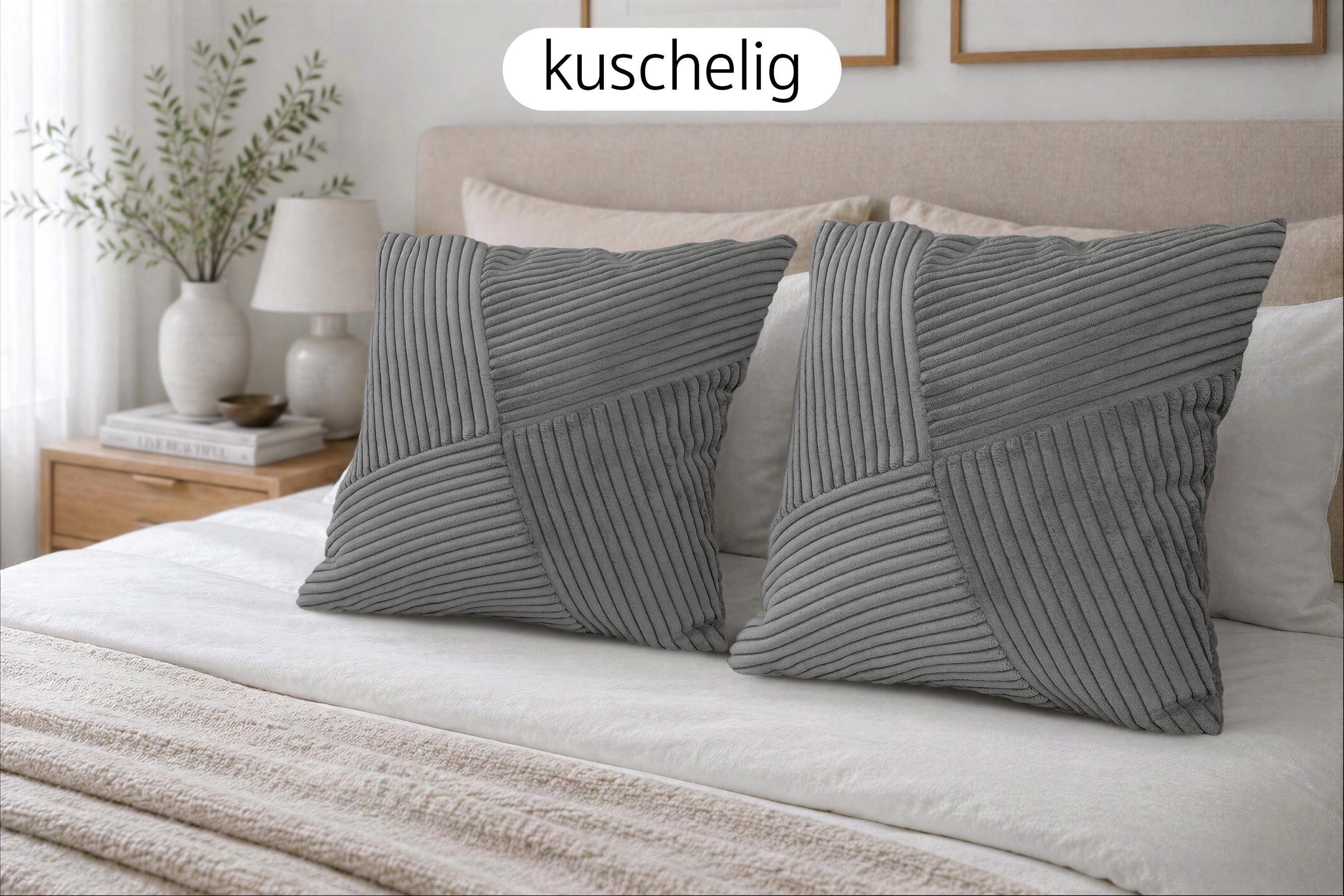 Amilian Dekokissen Sofakissen Zierkissen 4er-Set - weich, unifarben, formstabil, Couchkissen mit Kissenfüllung 40x40 cm