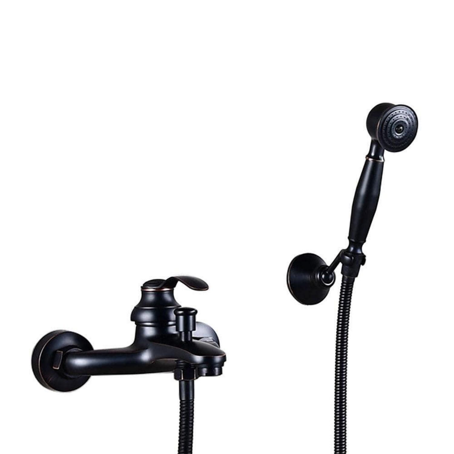 LuxusKollektion Wannenarmatur Badewannenarmatur Schwarz Retro Einhebel (1-St)