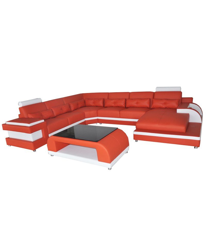 sofas Couch Luxus Polster Eck JVmoebel Landschaft Sofa Möbel Ecksofa, Leder Sitz Wohn