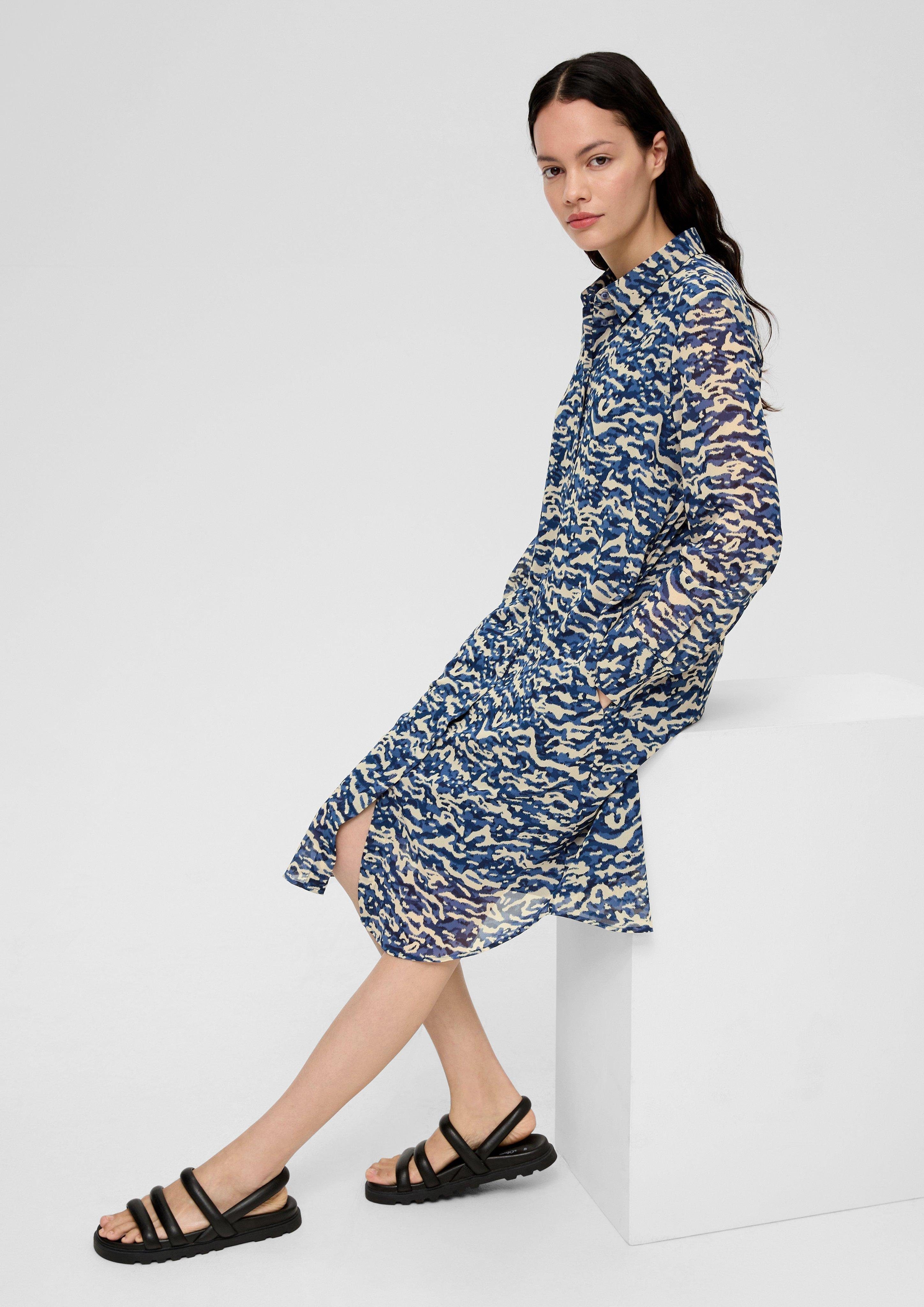 s.Oliver Minikleid Chiffon-Kleid mit Alloverprint Artwork