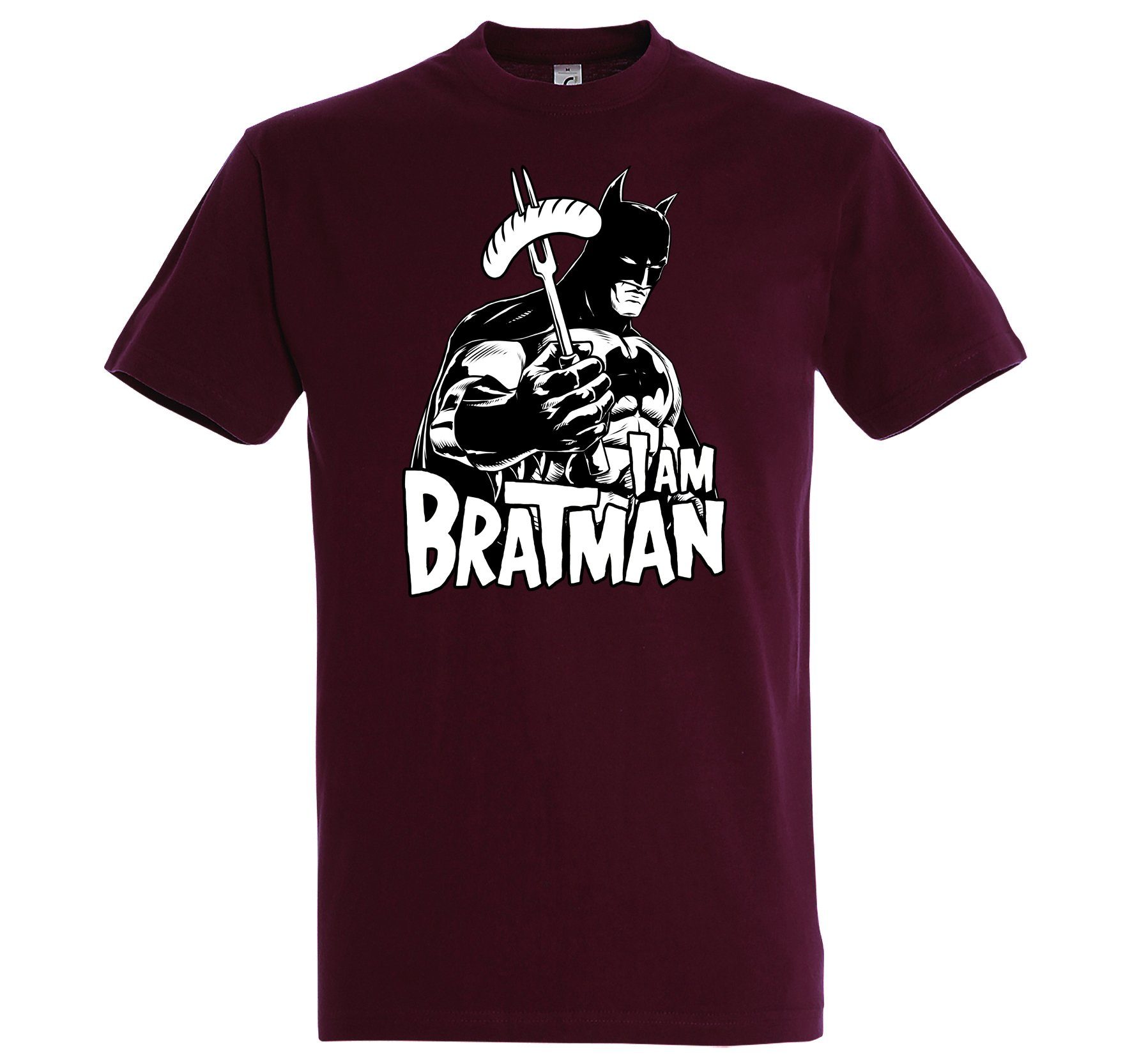 Youth Designz T-Shirt Bratman Herren T-Shirt mit lustigem Spruch Burgund