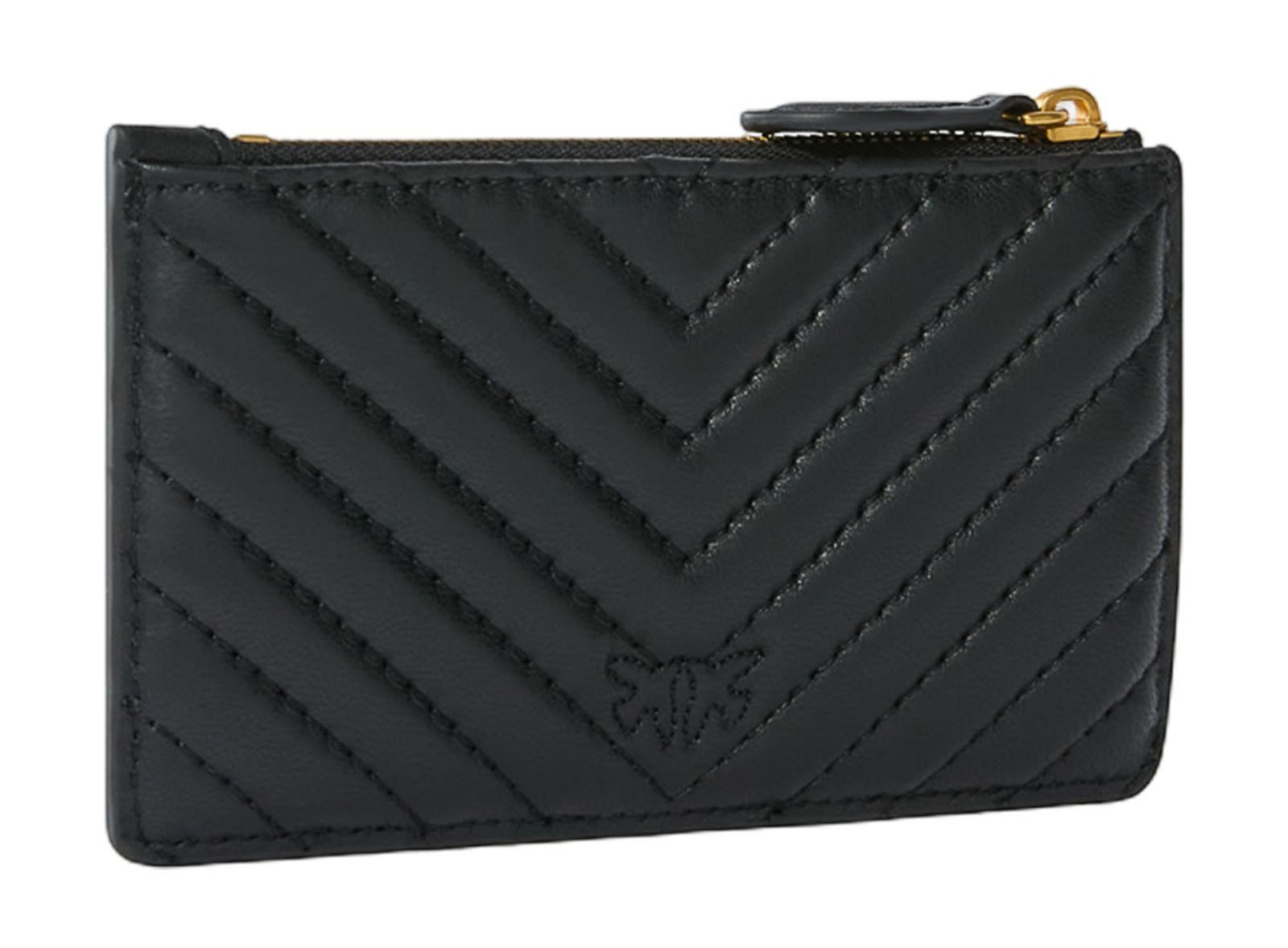PINKO Kartenetui Cardholder Sheep Nappa Chevron, aus echtem Rindsleder