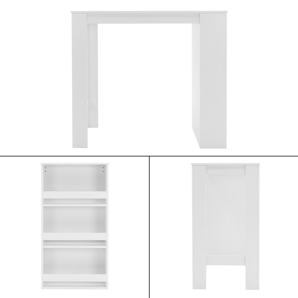 ML-DESIGN Bartisch Bistrotisch mit 3 Ablageflächen aus Holz Bartheke Küchen günstig online kaufen