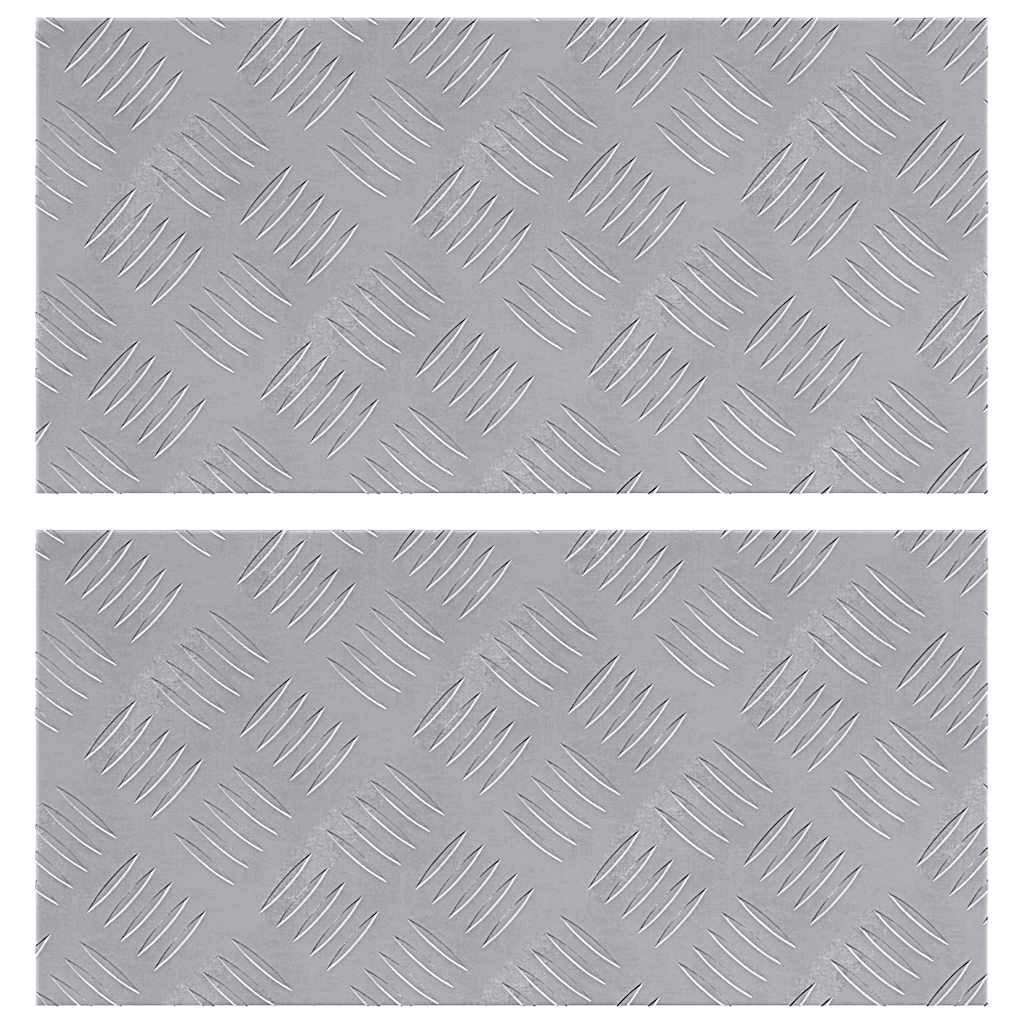 vidaXL Stufenmatte Treppe Tritt Rechtwinklig 2 pcs Silber 50 x 25 cm Aluminium, Rechtwinklig
