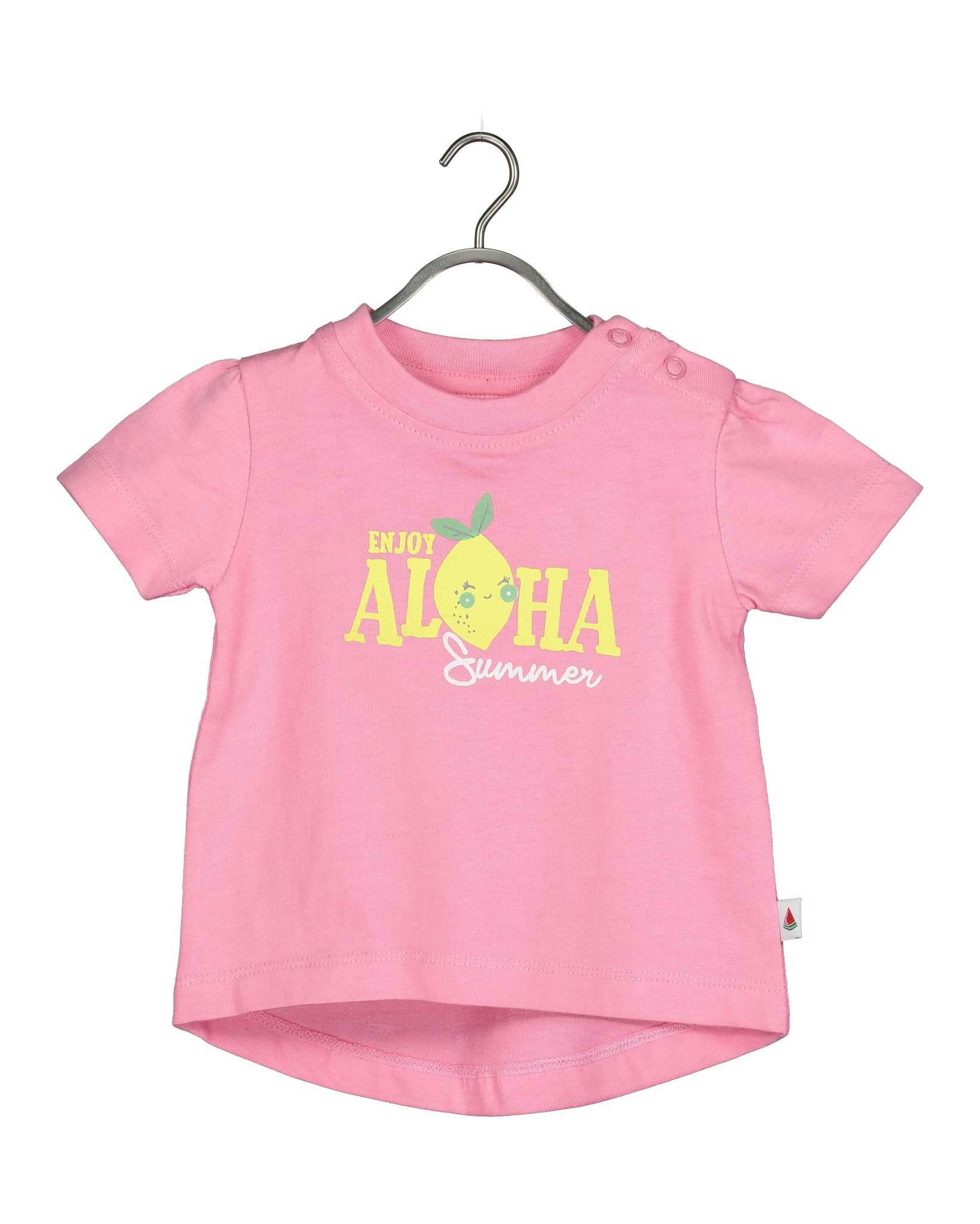 Blue Seven T-Shirt Blue Seven Baby T-Shirt in rosa mit Aloha-Print 62