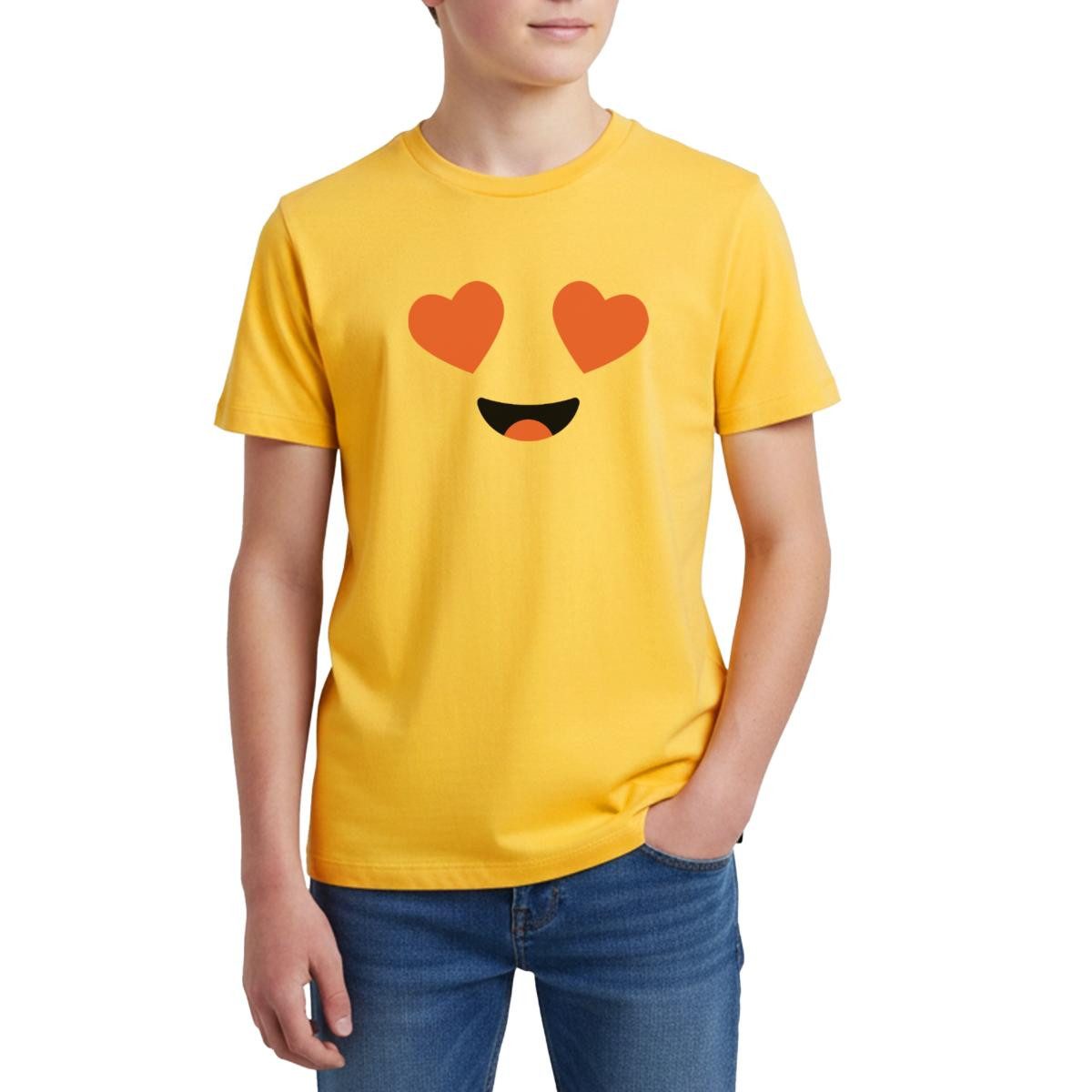 T-Shirt Emoticon Herzaugen Kostüm Karneval Gruppenkostüm Teenager Premium T-Sh