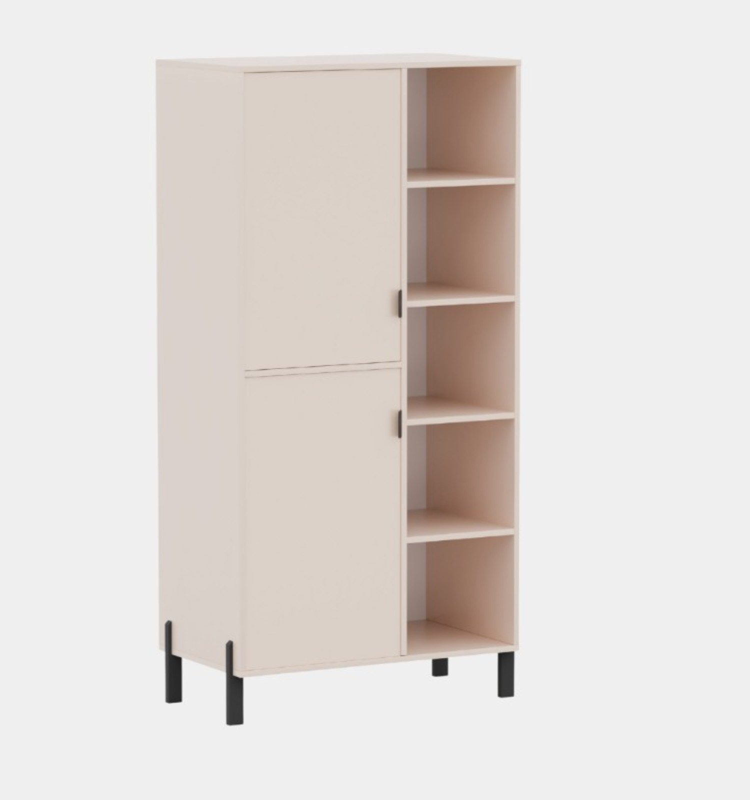 Masseno Bücherregal MINO 155,5 x 82,5 cm Standregal Büroregal Bücherschrank Beige