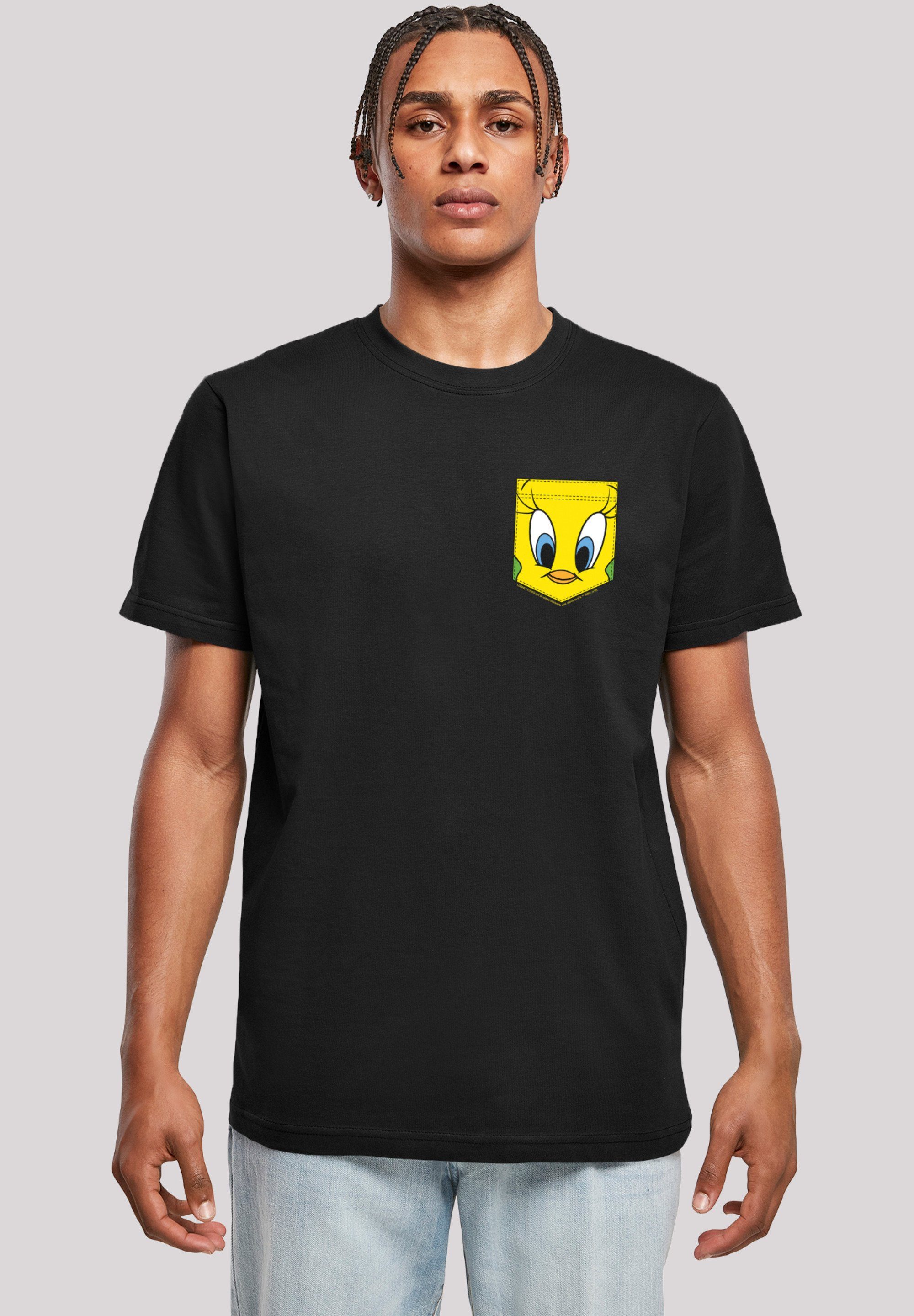 F4NT4STIC T-Shirt Looney Tunes Tweety Pie Faux Pocket Print schwarz | T-Shirts