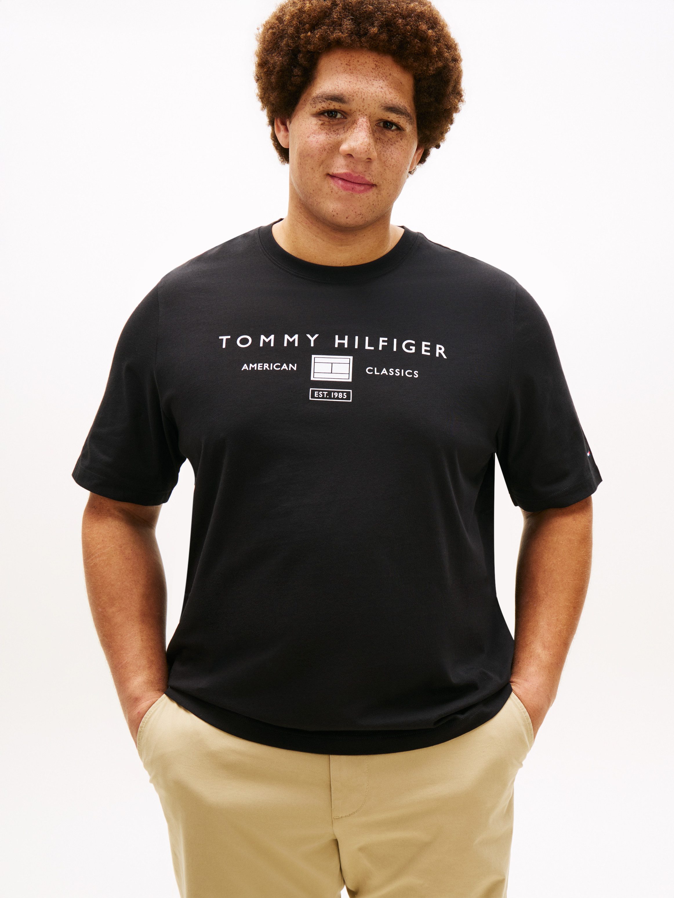 Tommy Hilfiger Big & Tall T-Shirt BT-BRAND LOVE MONO STACK Große Größen, aus Jersey mit Logo, normale Passform