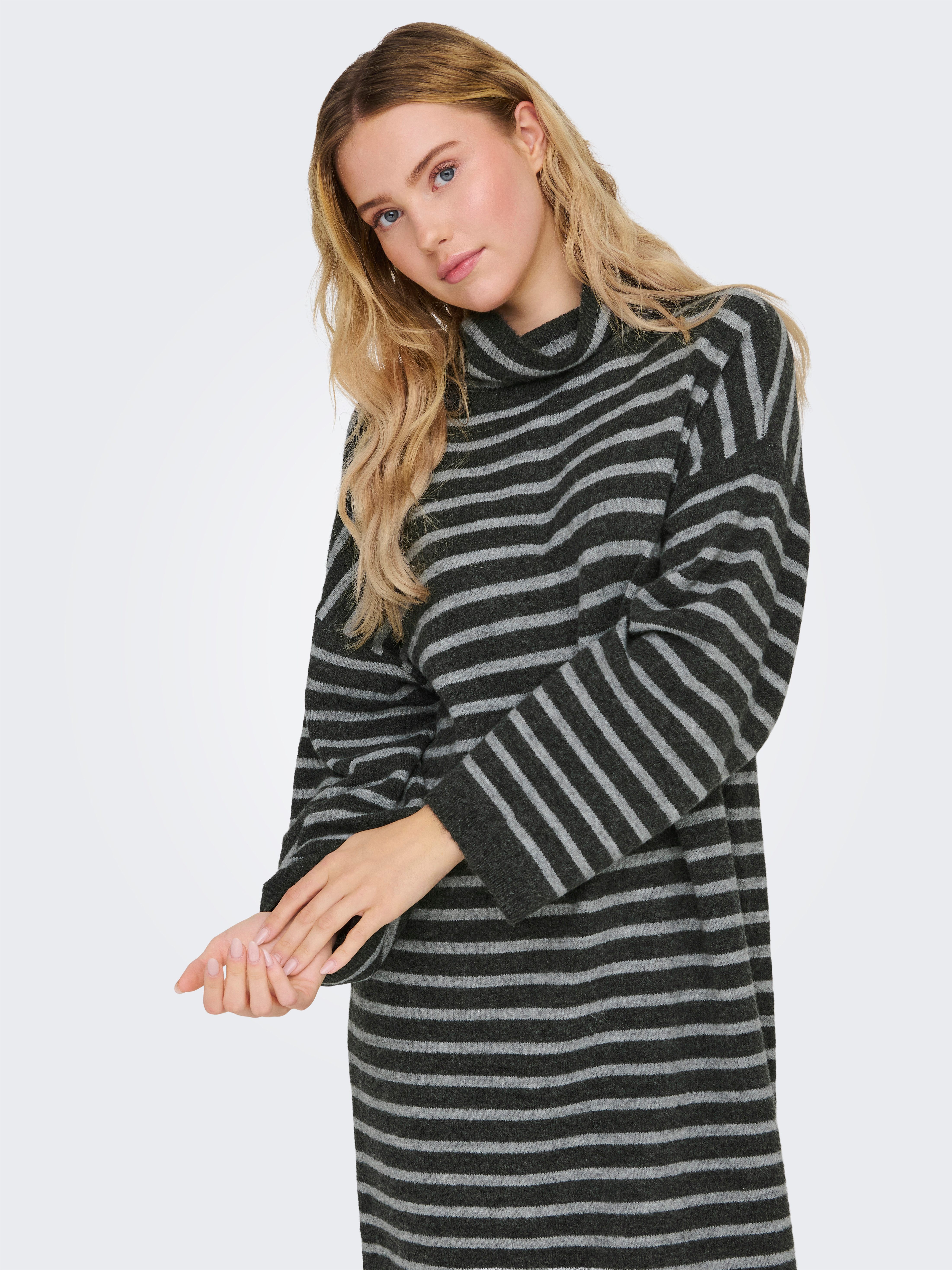 ONLY Strickkleid ONLTALIO LS STRIPE ROLLNECK DRESS BF KNT