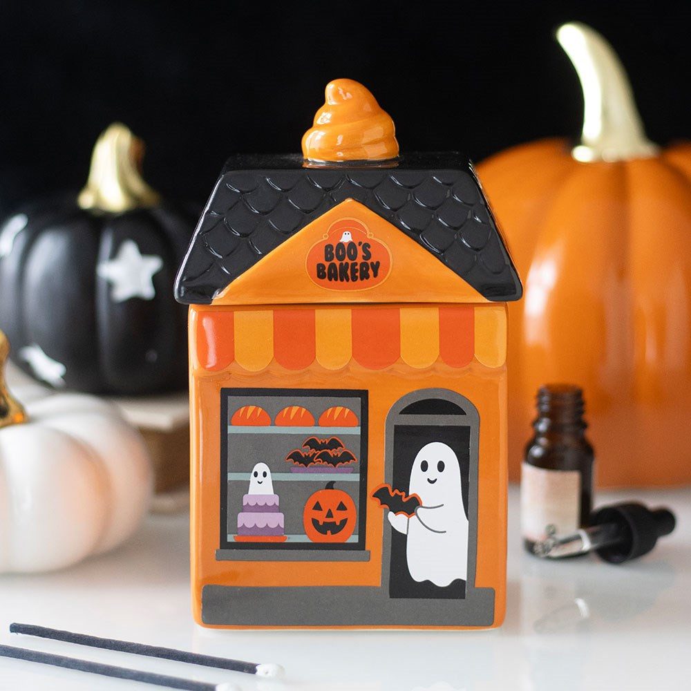 Something Different Duftlampe Boo's Bakery Kramik Duftlampe Haus Halloween kleiner Geist Gothic
