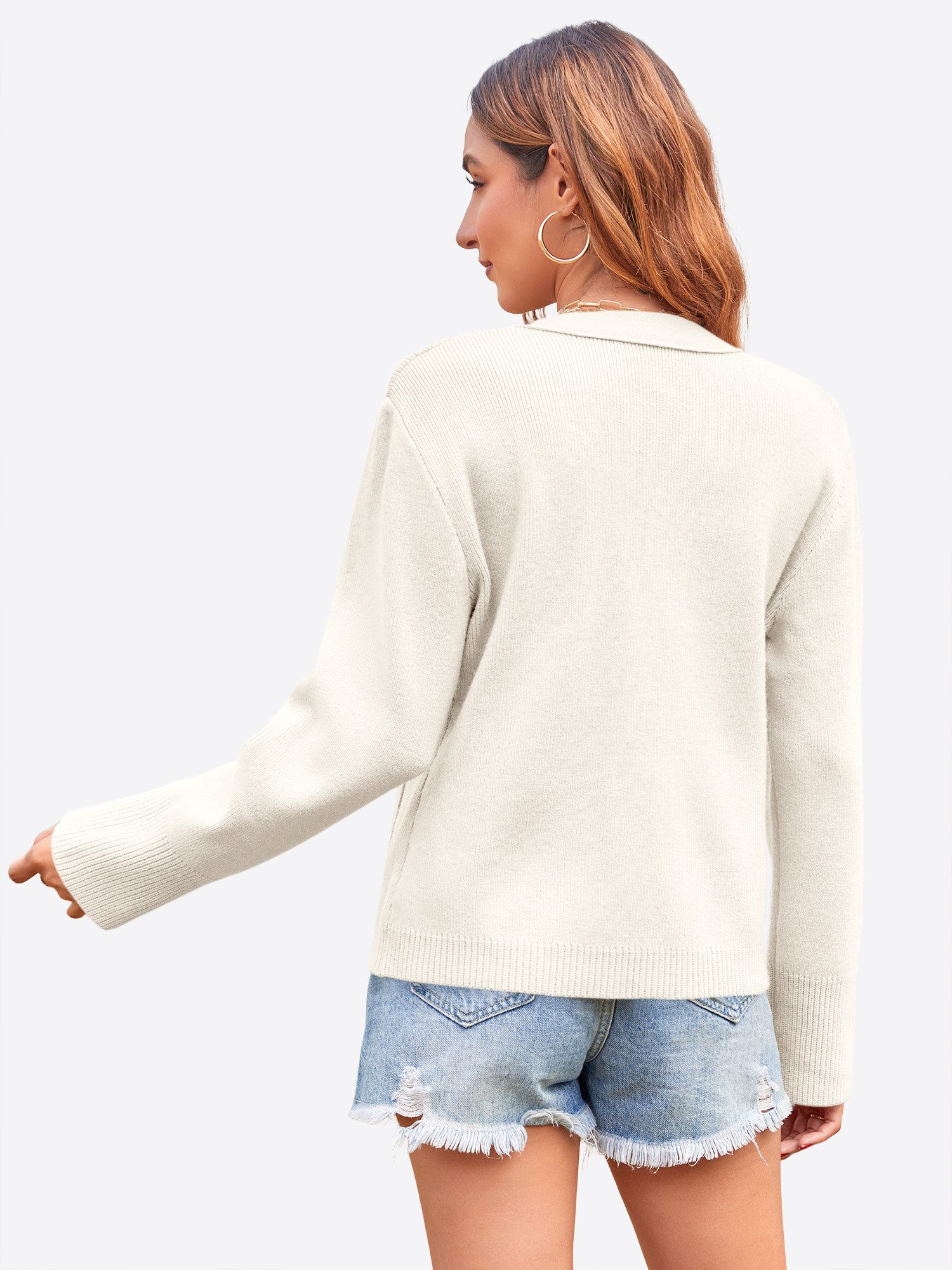 Imily Bela Cardigan Damen Kurze Strickmäntel mit Knopfleiste (Packung, 1-tlg., 1per-Pack) V-Ausschnitt