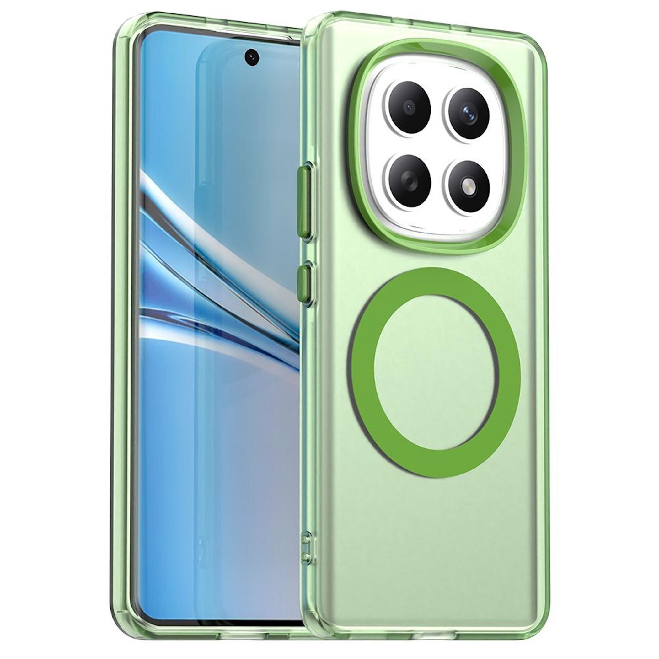 Wigento Handyhülle Für Xiaomi Redmi Note 15 5G Candy Design Magsafe Hybrid TPU Hülle Grün, Magsafe Funktion, Stoßschutz, präzise Aussparungen