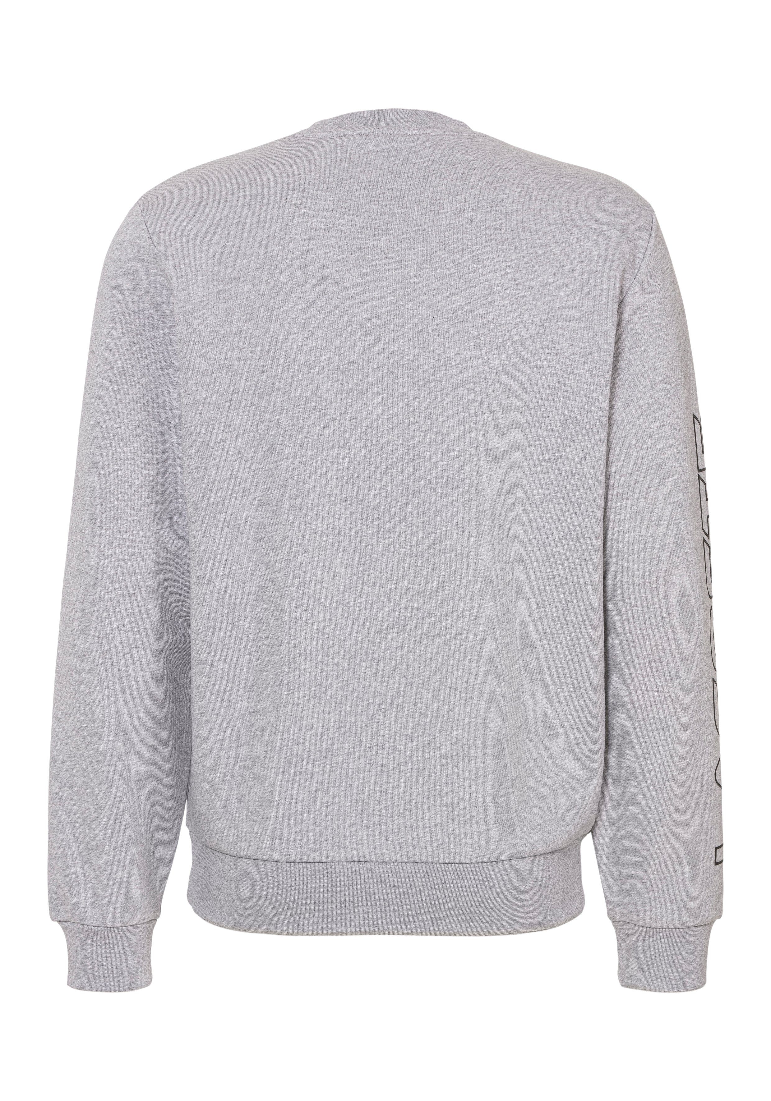 Sweatshirt grau mit modischem Lacoste dem Logoschriftzug SWEATSHIRT Ärmel auf