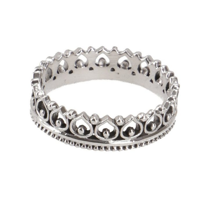 Guru-Shop Silberring Silberring Boho Style Ethno Ring - Krone