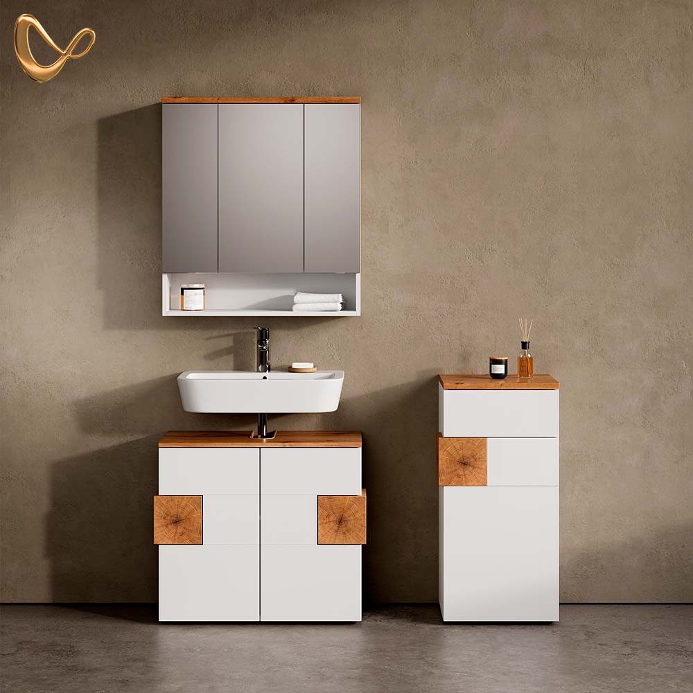 Livinity® Badmöbel-Set Tanaro, Weiß/Artisan-Eiche, 3 Teile günstig online kaufen