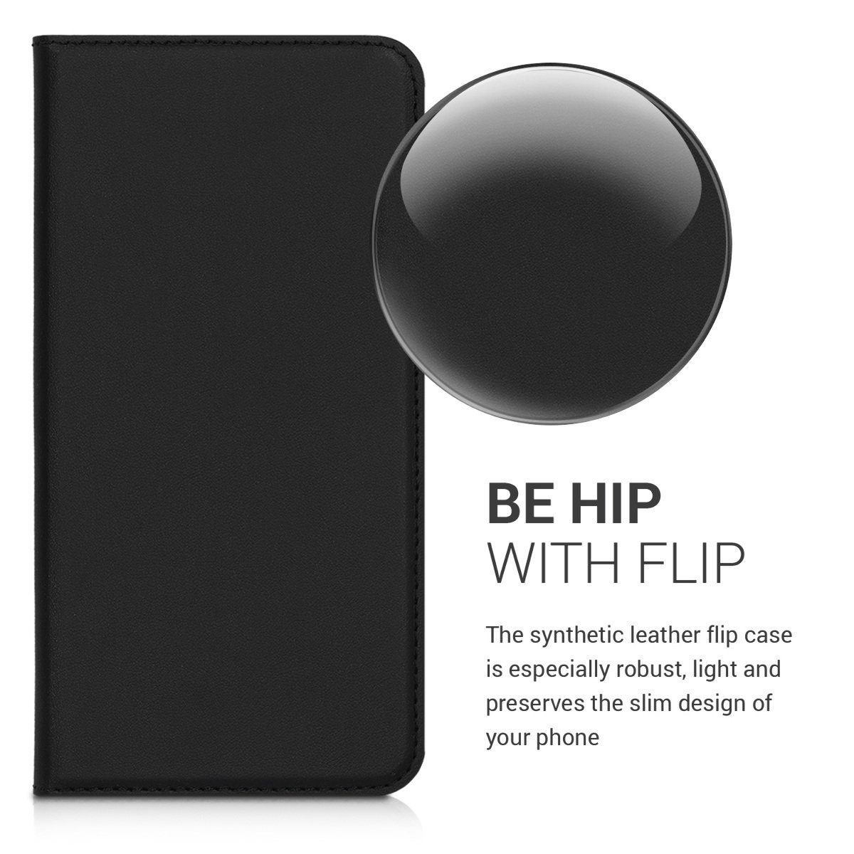 kwmobile Etui Hülle für LG G8s ThinQ, Kunstleder Handy Schutzhülle - Flip Cover Case – Bild 2 von 5