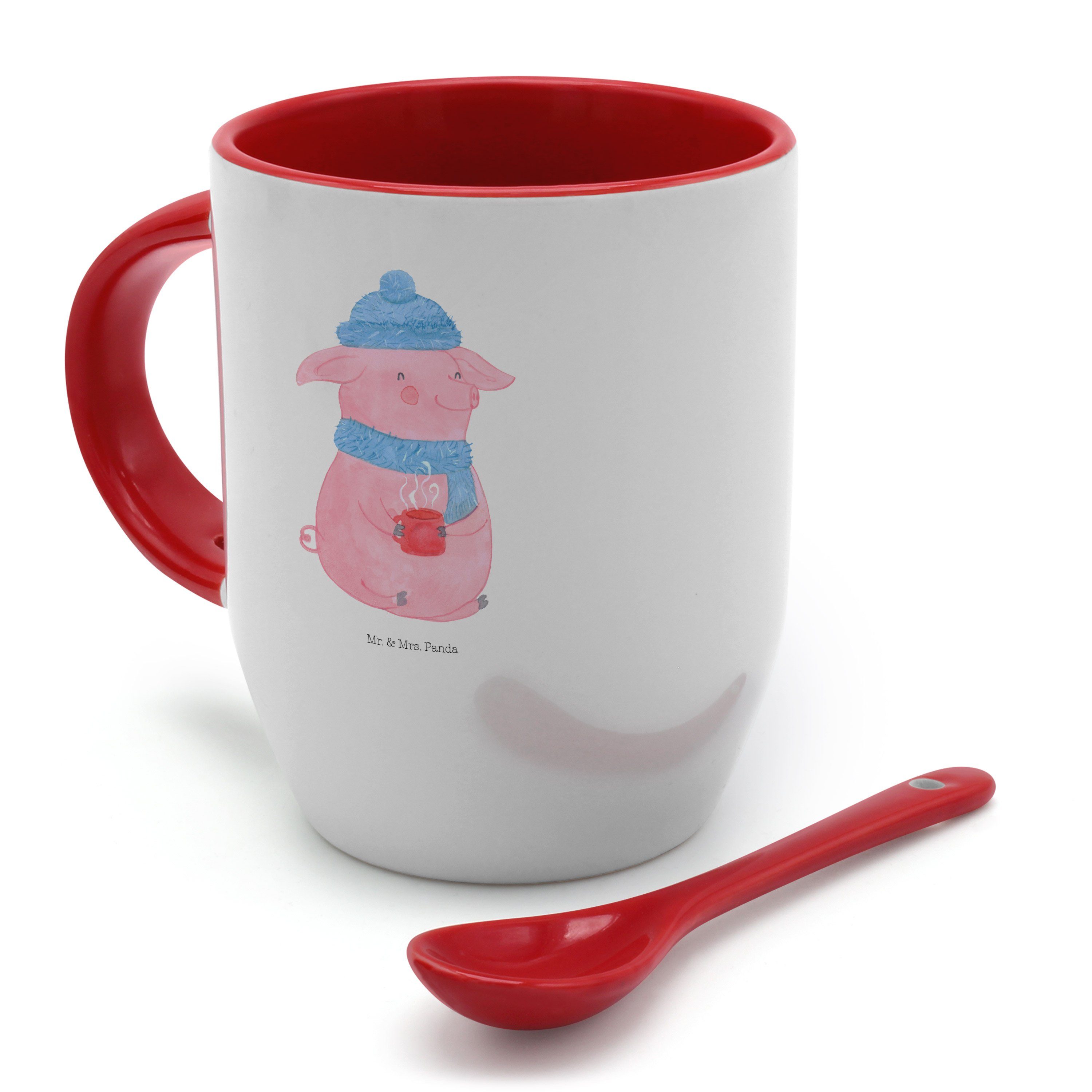 Geschenk, Lallelndes Nikolaus, & Tasse - - Tass, Panda Weiß Mr. Mrs. Glühschwein Wintermotiv, Keramik