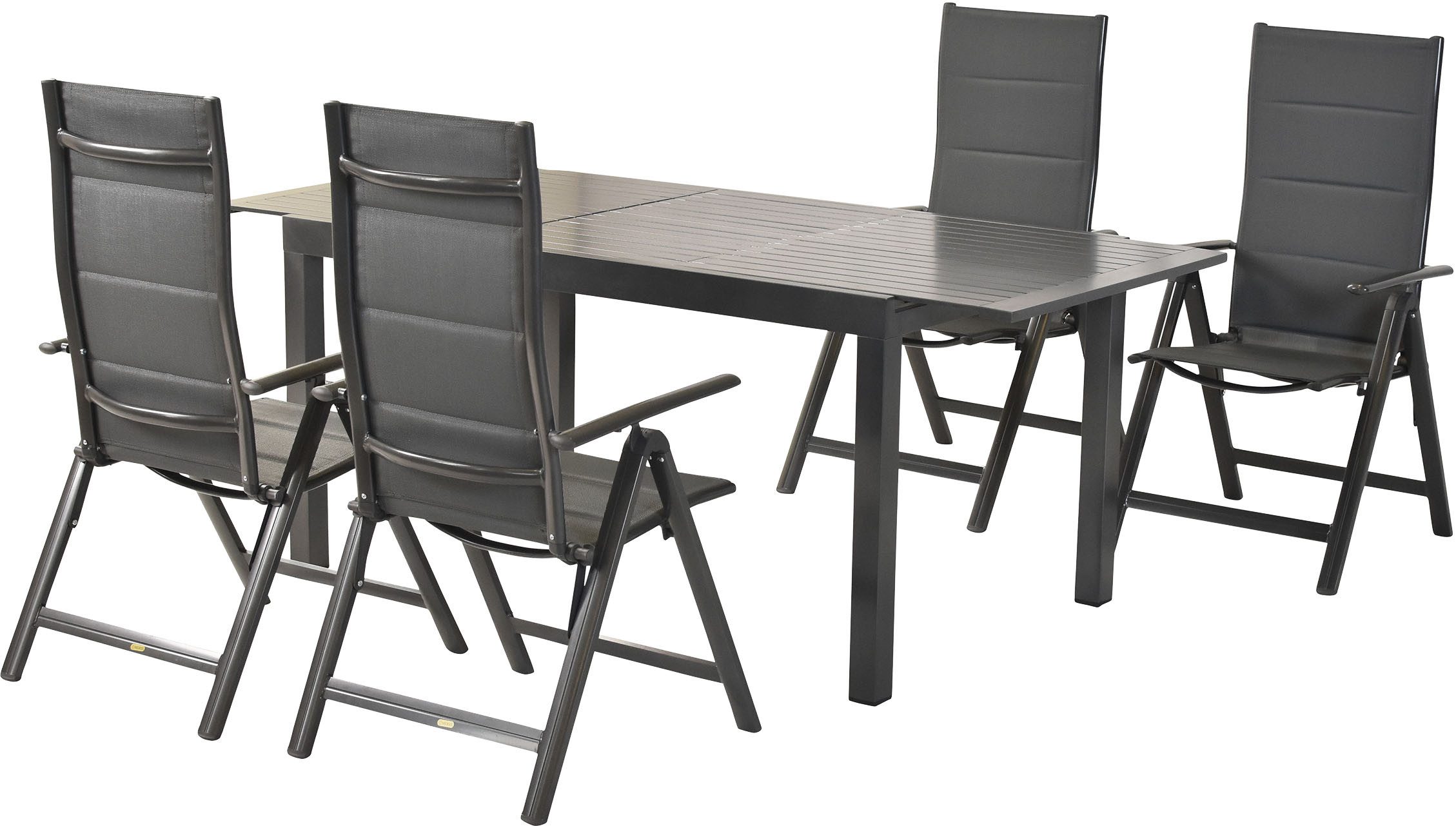 MERXX Garten-Essgruppe Taviano, (Set, 5-tlg), inkl. 4 Klappsessel, 1 Ausziehtisch