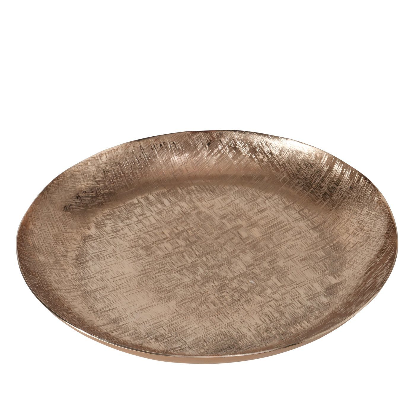 BOLTZE Tablett Tablett in Rosegold gehämmert aus Aluminium, Ø30cm