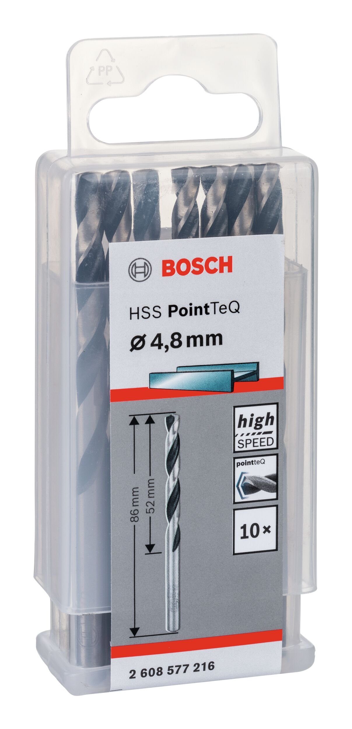 10er-Pack Stück), - Metallbohrer, (10 338) BOSCH 4,8 HSS - mm PointTeQ Metallspiralbohrer (DIN
