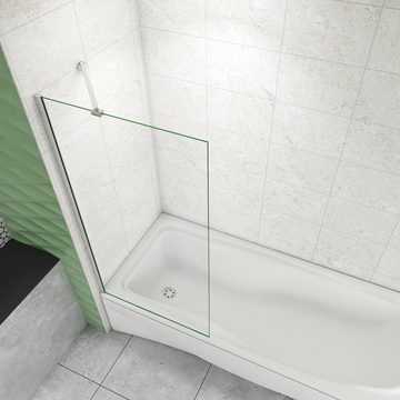 duschspa Badewannenaufsatz 6mm 140cm NANO Glas Duschtrennwand auf Badewanne, Einscheibensicherheitsglas, Sicherheitsglas, (Set)