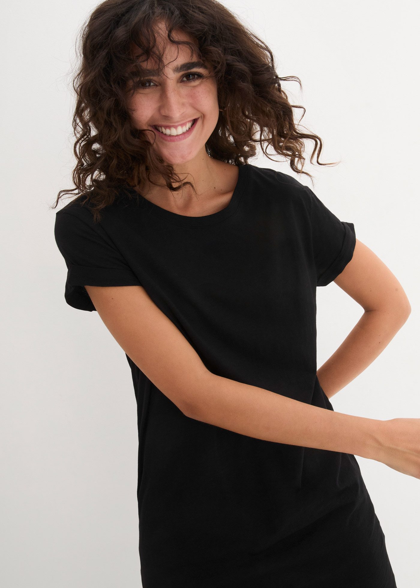 bonprix Longshirt (1-tlg) bequeme Passform, länger geschnittener Saum, aus günstig online kaufen