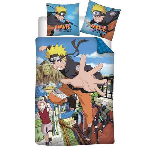 Kinderbettwäsche Naruto Shippuden Wende Bettwäsche Set 135 x 200 cm 100%Baumwolle, AY!Max