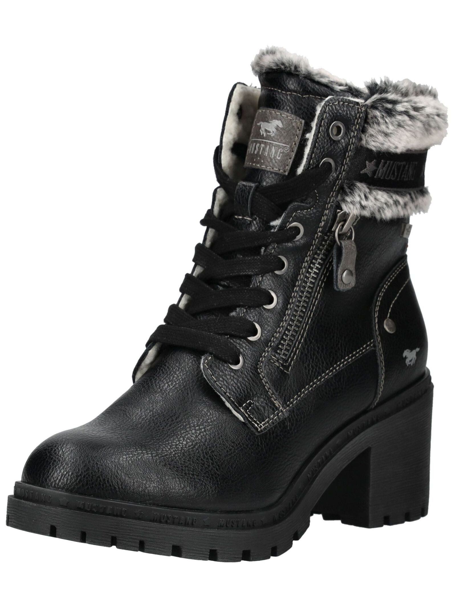 Mustang Shoes Mustang Shoes Stiefelette Lederimitat/Textil High-Heel-Stiefe günstig online kaufen