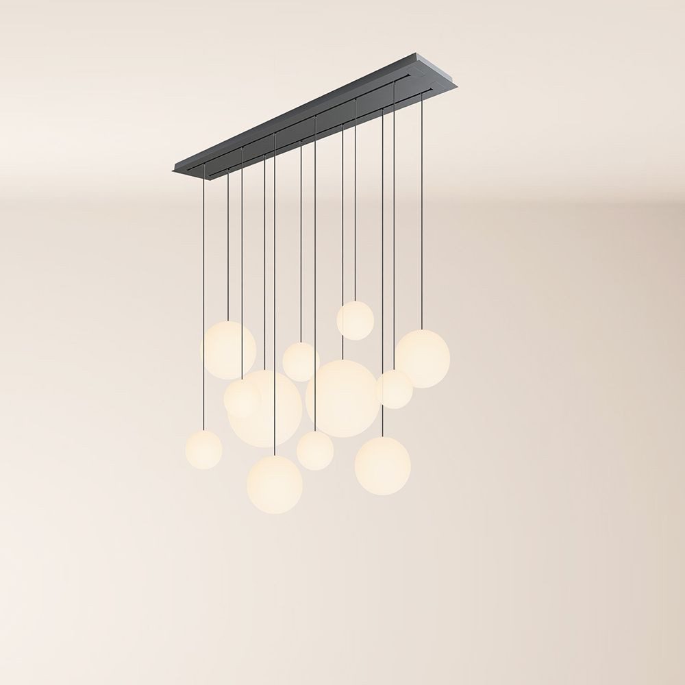 s.luce Pendelleuchte Orb Esszimmerlampe 12-flammig 160cm 2-reihig