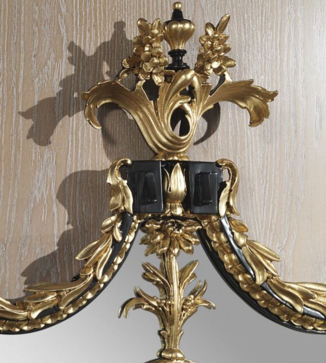 Wandspiegel / Möbel Barock Padrino Schwarz Konsole Luxus Barockspiegel / Luxus Casa & Barock Hotel Set - Möbel - mit Gold handgeschnitzter Schloss mit elegantem - Konsolentisch Spiegel Prunkvoller Grün Qualität