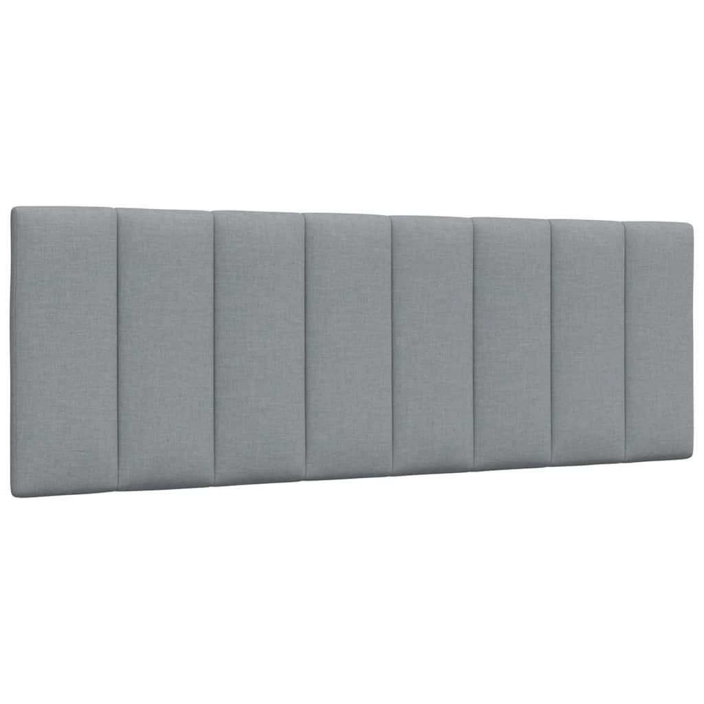 vidaXL Bett, Kopfteil-Kissen Hellgrau 120 cm Stoff günstig online kaufen