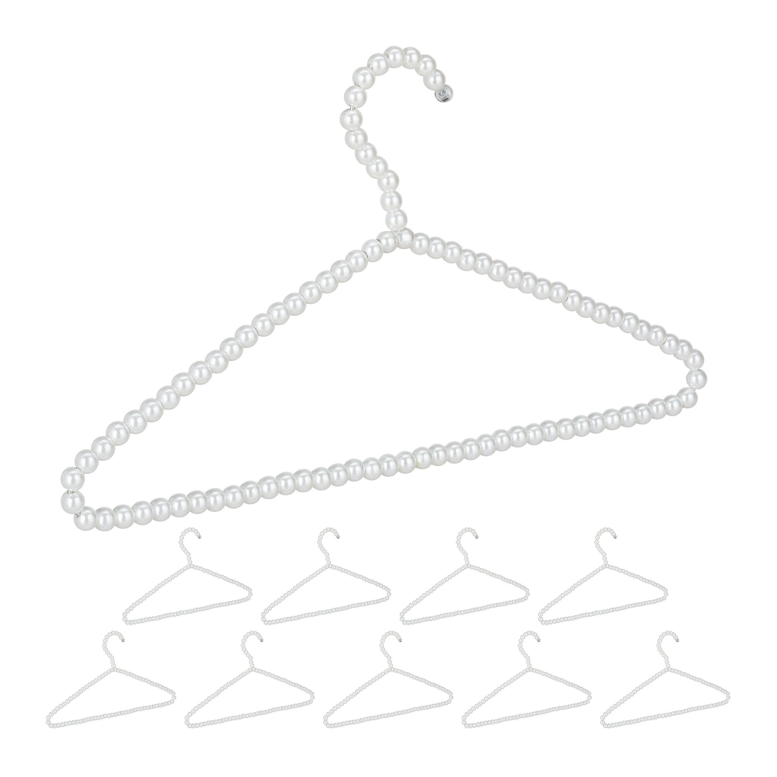 relaxdays Kleiderbügel Perlen Kleiderbügel 10er Set günstig online kaufen