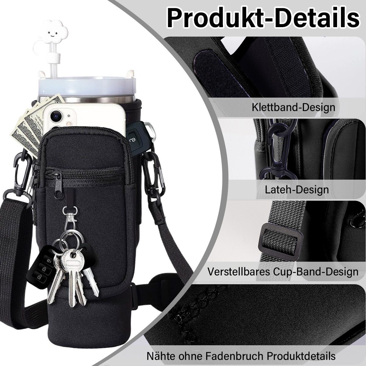 MOPUEA Flaschenhalter Fahrradtasche, Fahrradgepäckträgertasche Fahrrad Kofferraumtasche, (1-St., Großes Fassungsvermögen und praktische Aufbewahrung), Wasserabw – Bild 5 von 5