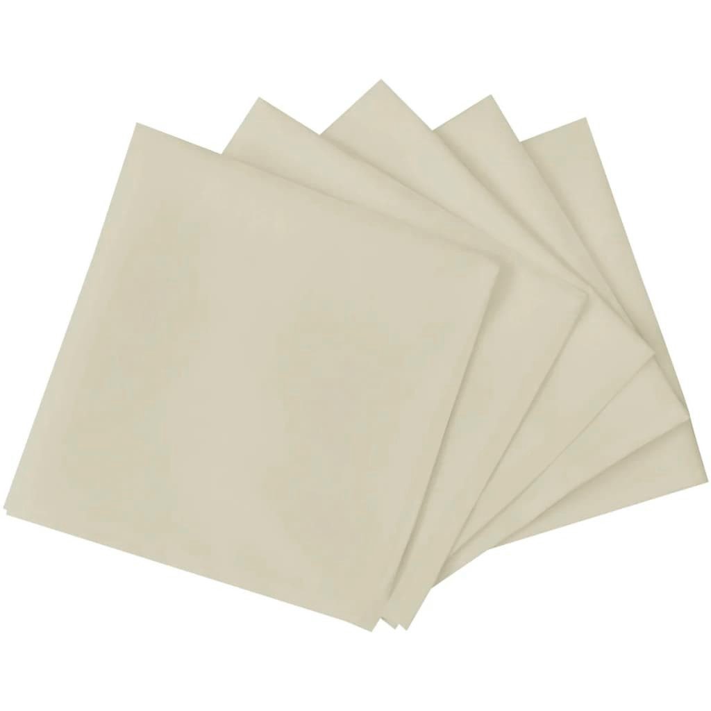 vidaXL Stoffserviette, Dinner-Servietten 25 Stk Creme 50x50 cm