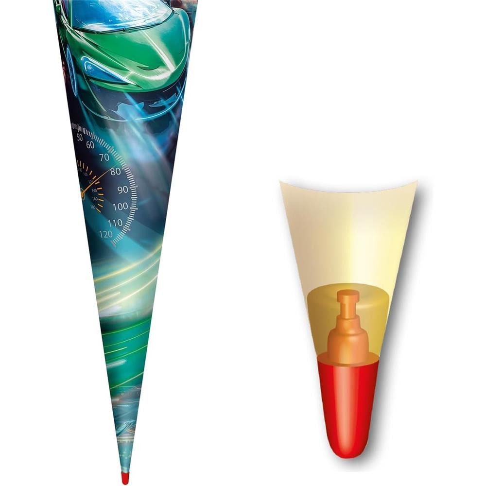 Roth Schultüte Racing 70 cm rund, Filzverschluss Fahrzeuge – Bild 5 von 5